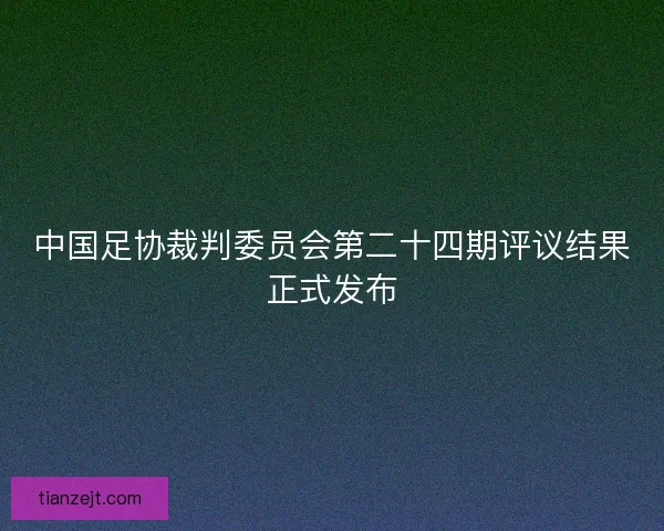 中国足协裁判委员会第二十四期评议结果正式发布
